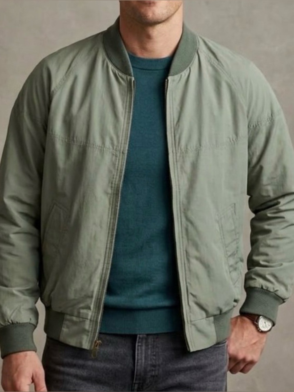 Marks & Spencer Olive Light Bomber Jacket